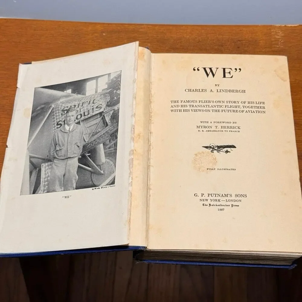 Vintage 1927 WE Charles Lindbergh 1st Edition 8th Printing Hardcover Book As Is